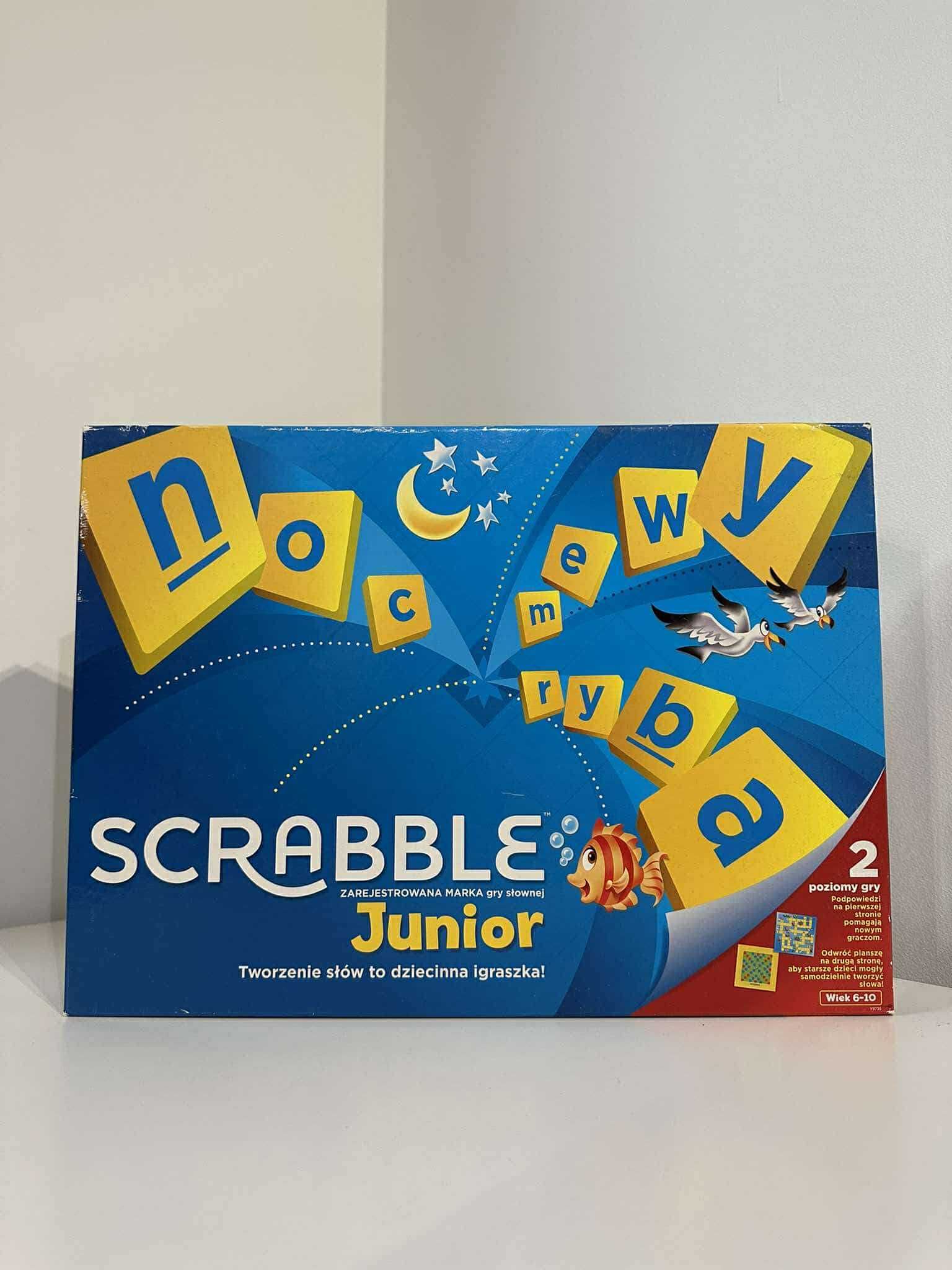Scrabble junior mattel gra dla dzieci 6-10 lat bardzo dobry stan
