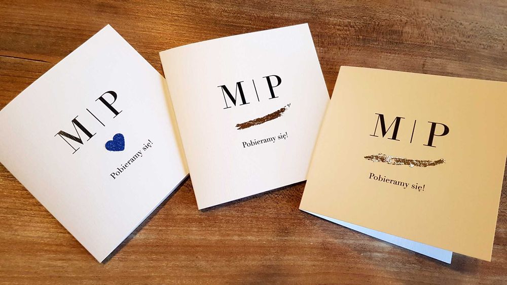 Zaproszenia ślubne GLAMOUR delikatne foliowane