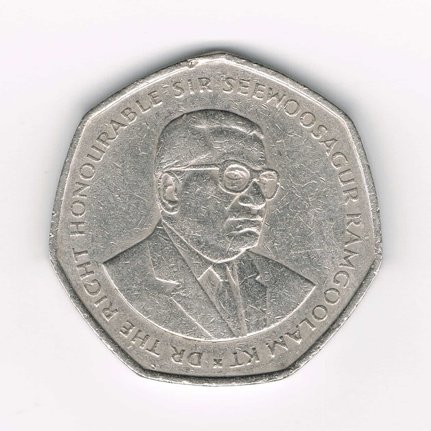 Moneta 10 rupii - 1997 rok - egzotyczny Mauritius - siedmiokąt