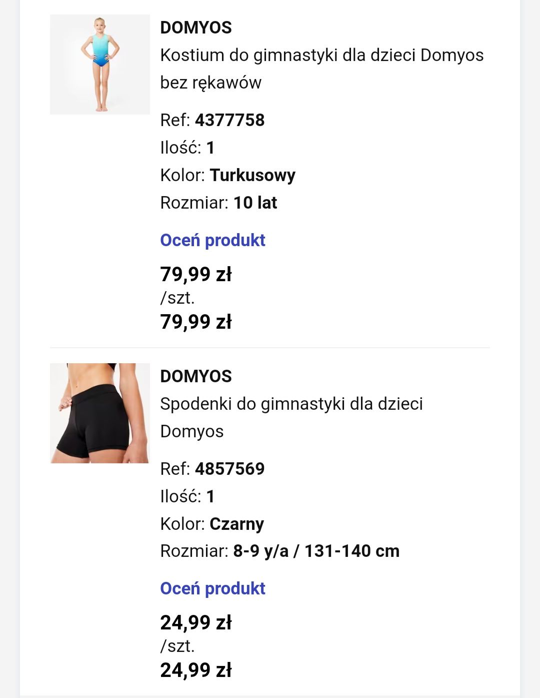Strój gimnastyczny