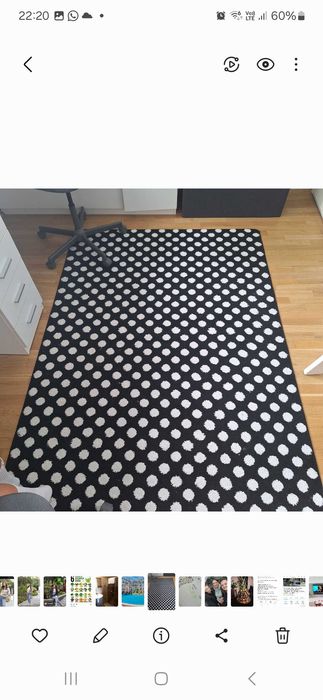 Dywan DYWANY ŁUSZCZÓW Sketch F764, czarny/biały, kropki, 140x190 cm