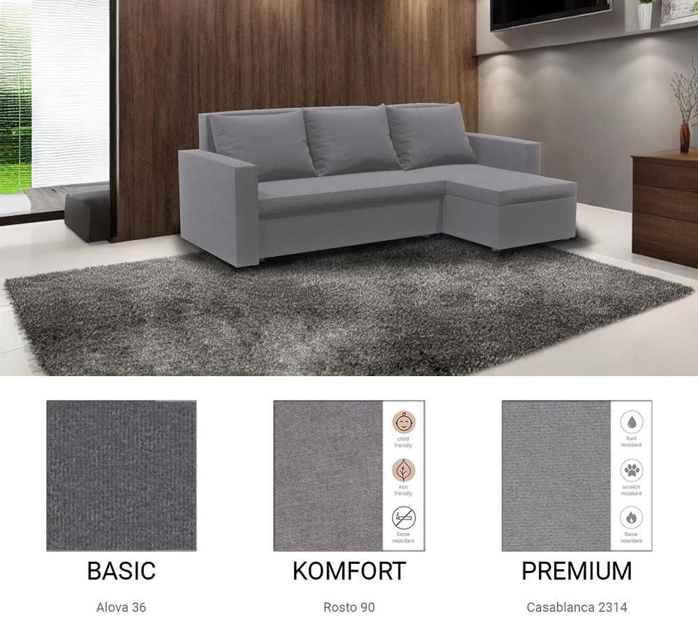 Narożnik z funkcją spania Loft / Różne kolory / Raty / SZYBKA DOSTAWA!