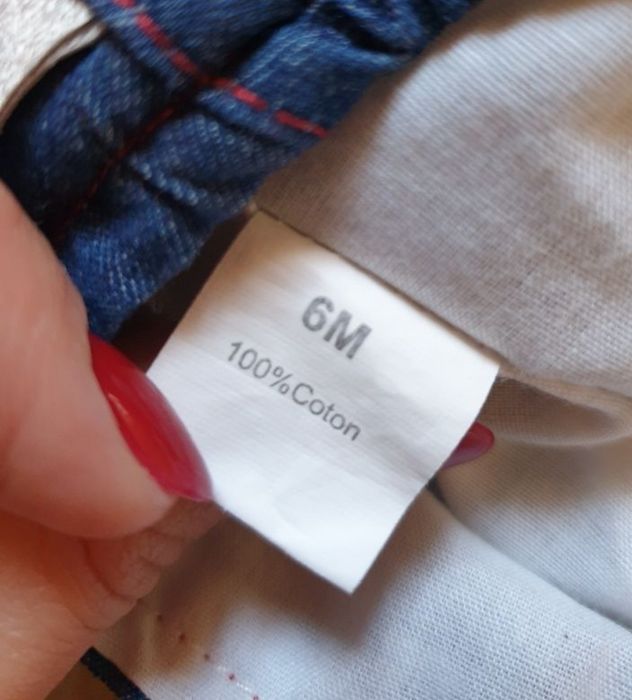 Czapeczka chłopięca z daszkiem jeans 6m