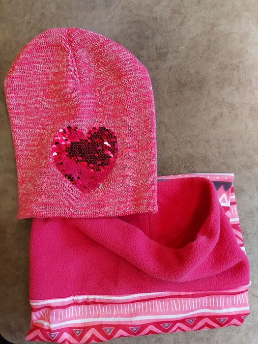 Набір для дівчинки 6-10 років шапка+шарф труба