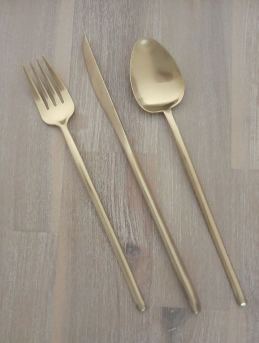 Faqueiro 24 peças Stick Dourado Mate