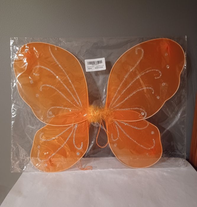 Skrzydła wróżki pomarańczowe kostium wróżki przebranie