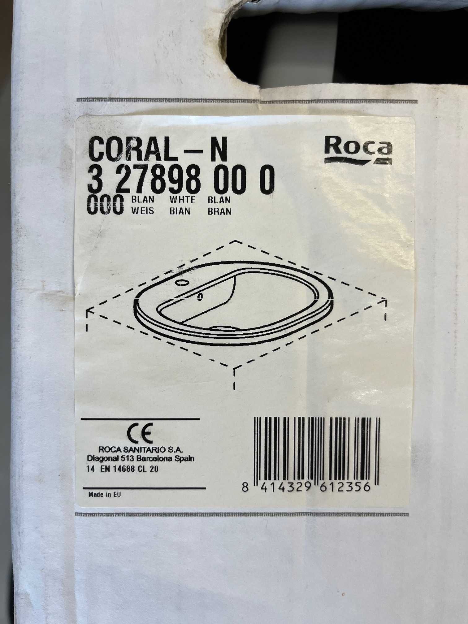 Umywalka Roca CORAL-N biała nieużywana wpuszczana w blat