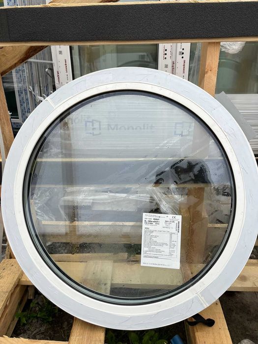Okno FIX okrągłe 75cm NOWE BIAŁE od ręki! 3 szyby