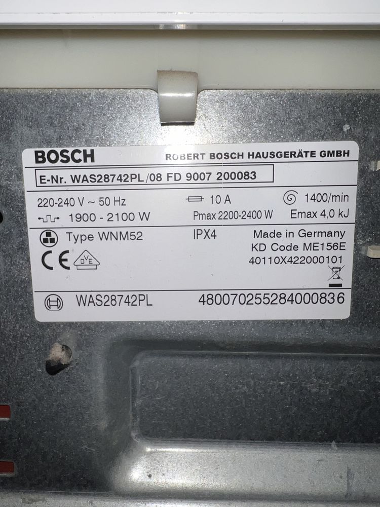 Pralka Bosch Logixx 8-  Szkło i zawias do drzwii