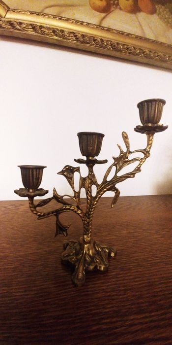 Świecznik mosiężny