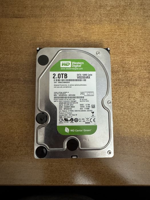 HDD Western Digital Caviar Green 2TB (WD20EARX). Новий