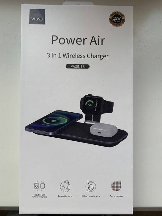 Бездротова зарядна станція для телефону та годинника