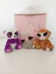 Caixa guarda fraldas de bebé com tampa pintada à mão + 3 peluches
