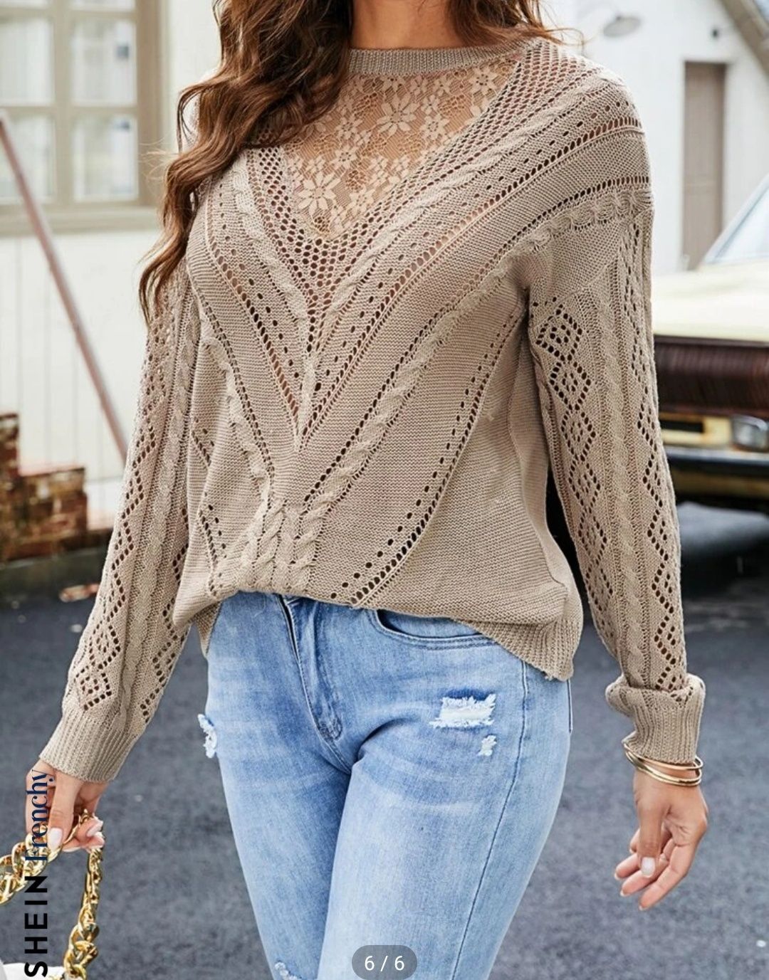 Boho bluzka shein rozmiar 38 sweter do biura