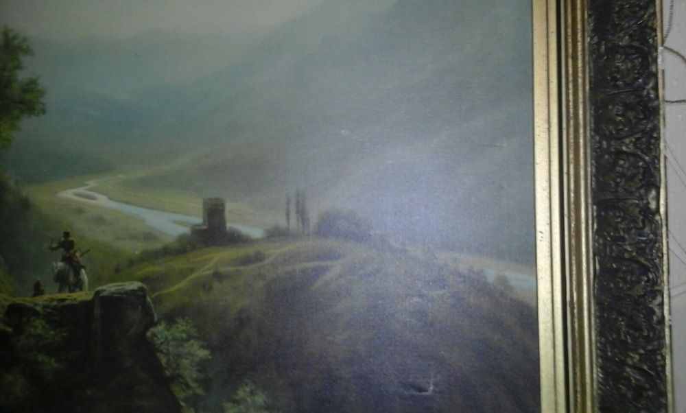 Картина Льва Лагорио "В горах Кавказа" репродукция на спецткани