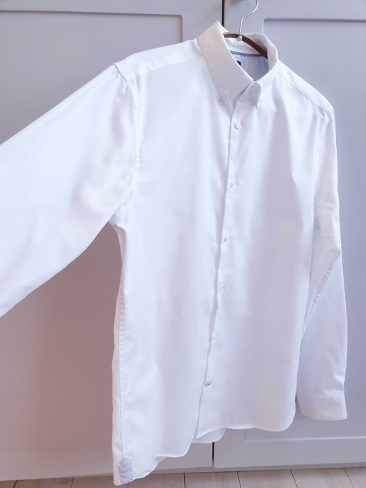 Biała koszula męska slim fit Burton kolnierzyk 37 38 rozmiar S XS