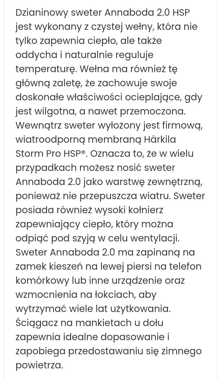 Harkila Annaboda sweter z windstoperem XXL