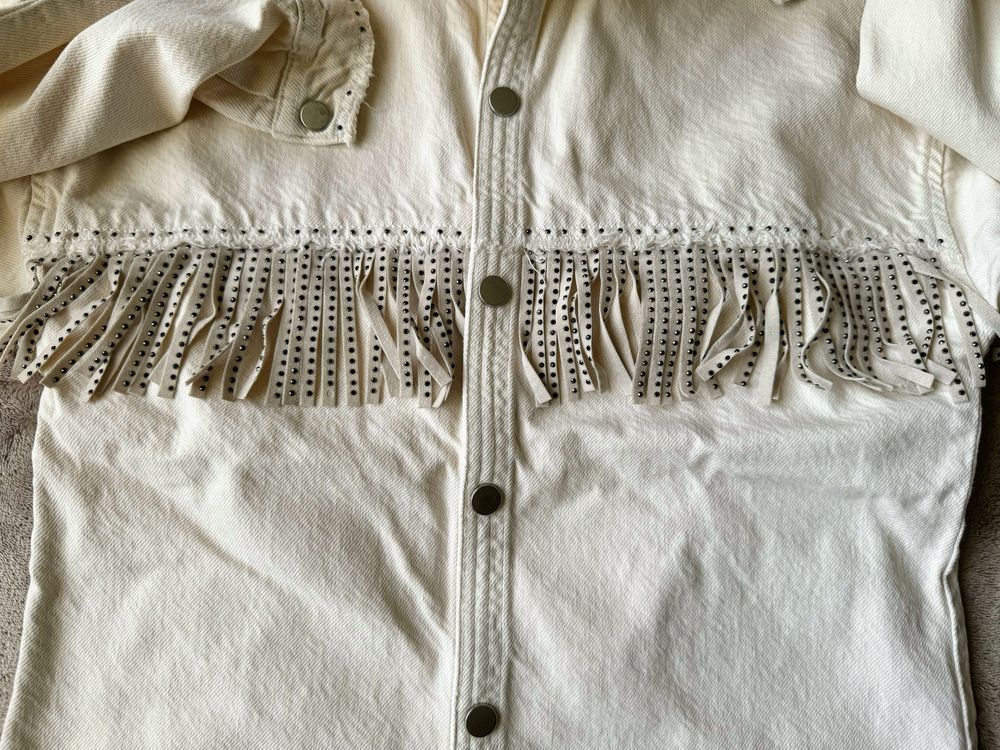 Джинсова сорочка з бахромою, Zara, розмір 140
