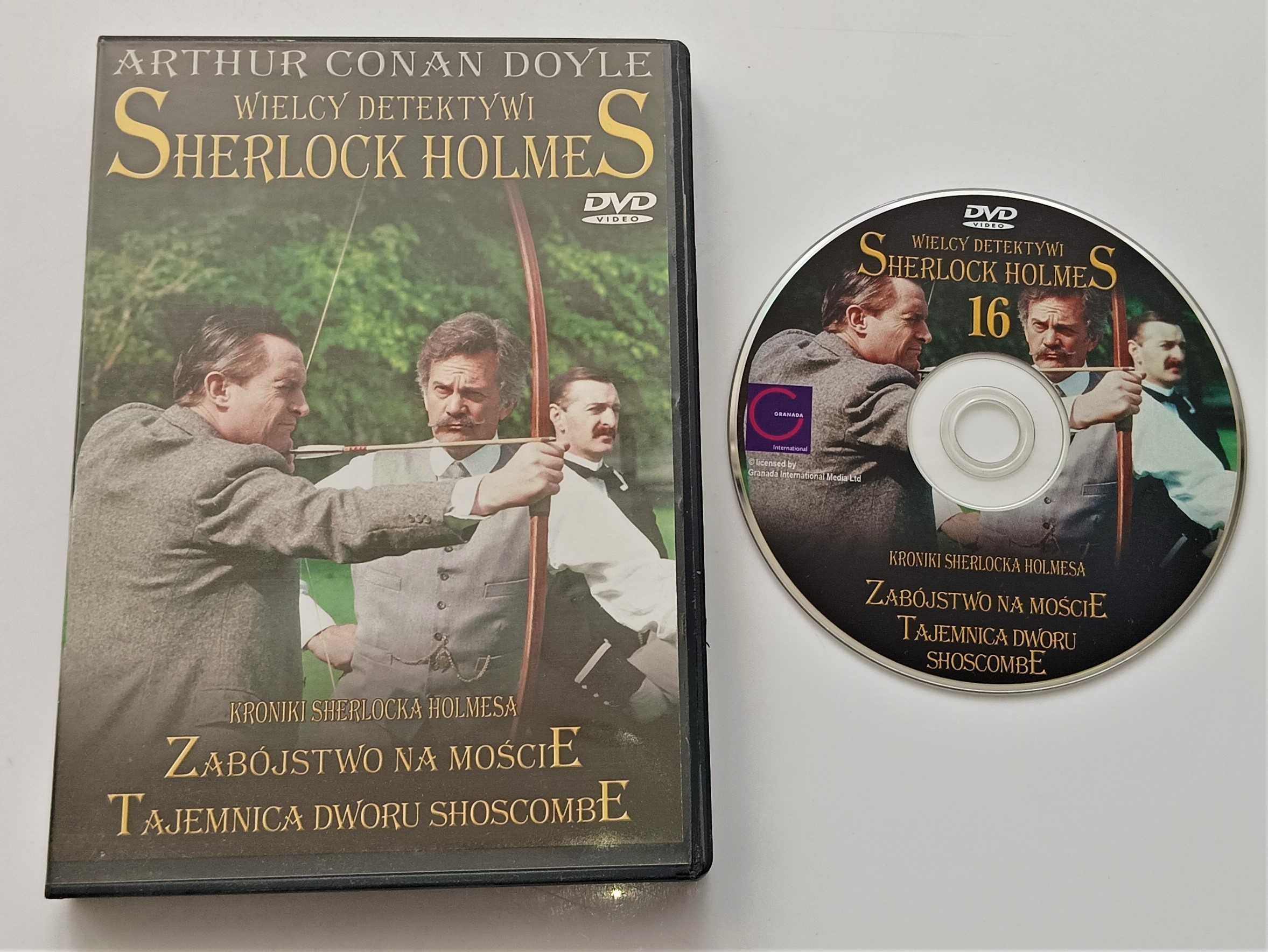 2x Film DVD Sherlock Holmes Zabójstwo na moście Tajemnica Dworu Shosco