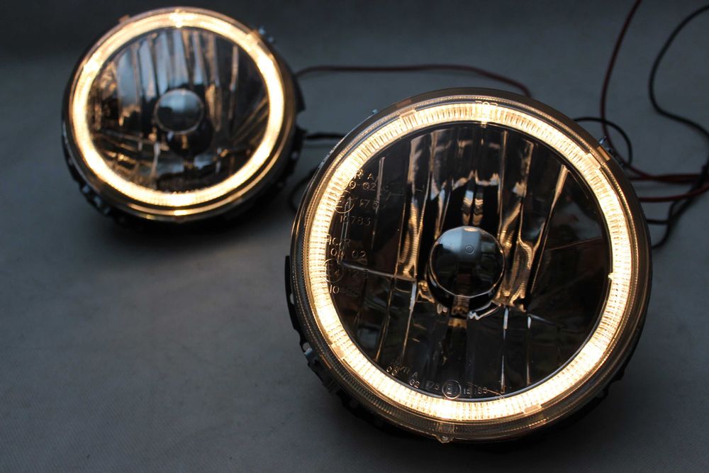 Lampy reflektory przednie przód VW GOLF 1 I 74-83 RINGI ANGEL EYES !