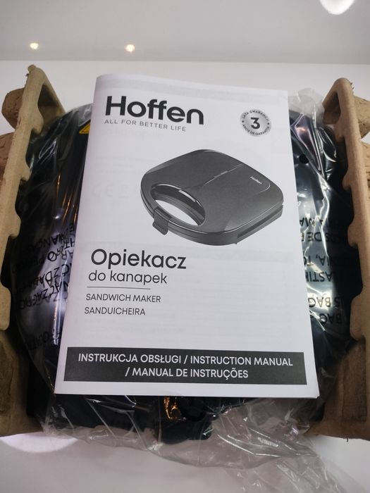 Opiekacz do kanapek Hoffen czarny sandwich 750 W