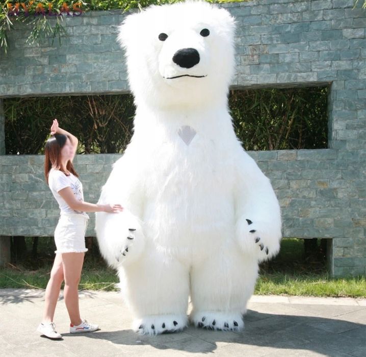 Kostium białego misia rozmiar 2m