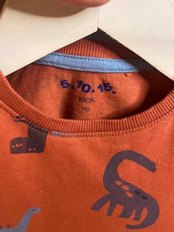 Pomarańczowa bluzka tshirt krótki rękaw dziecięca chłopięca bawełna
