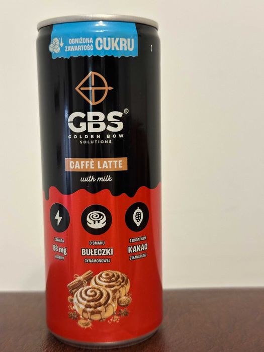 GBS Caffé Latte o smaku BUŁECZKI CYNAMONOWEJ 250ml pakiet 5 puszek
