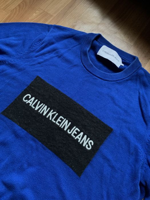оригинал свитер calvin klein jeans мужской синий м размер