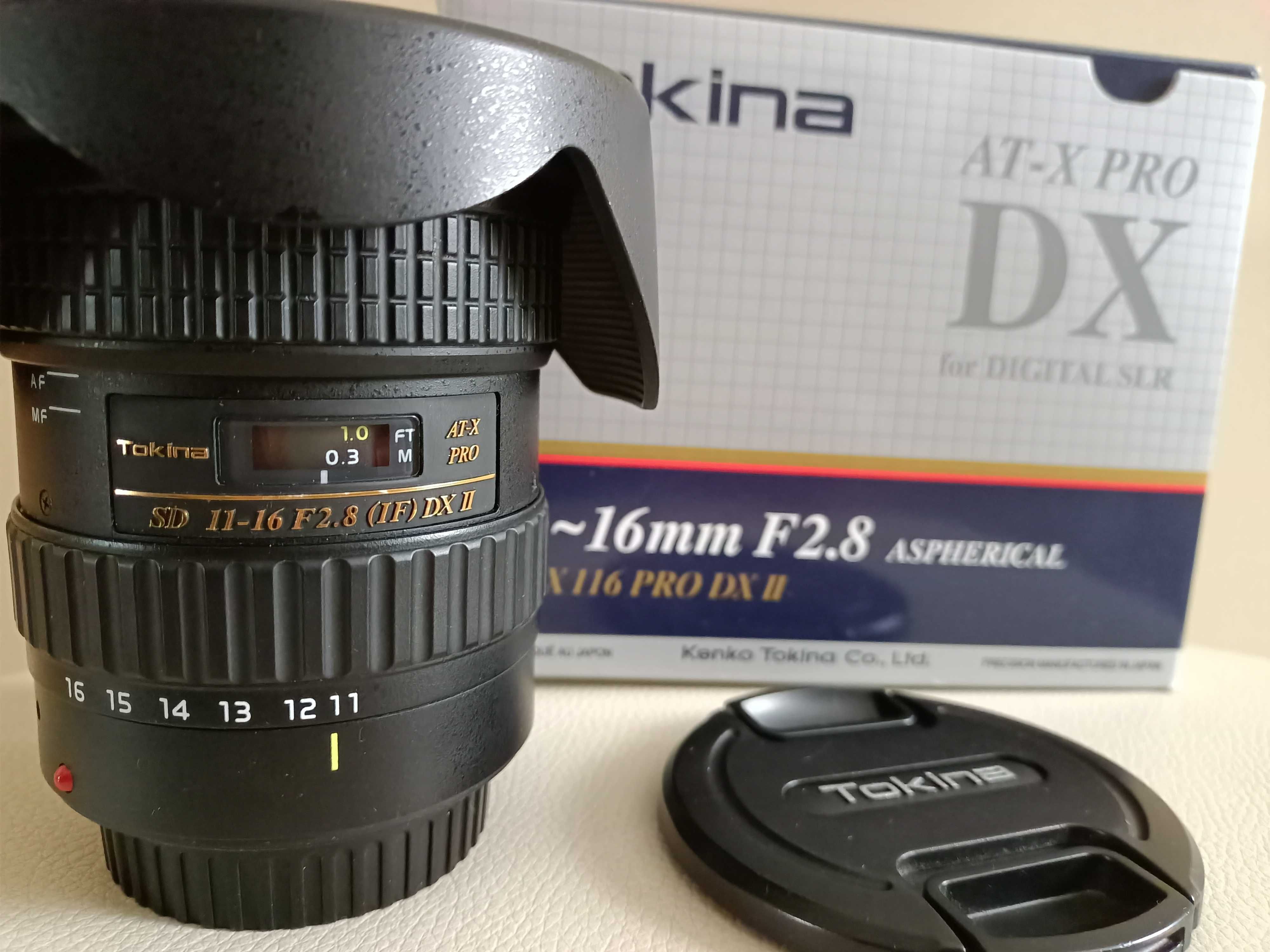 B| Tokina AT-X 11-16 DX II f2.8 Canon EF-S Sony E jak nowy