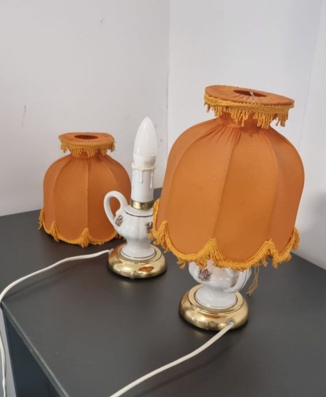 Lampki nocne komplet PRL klisze vintage