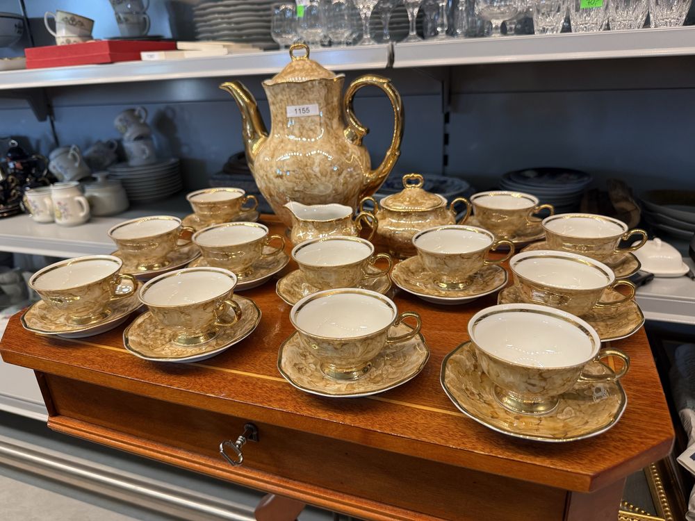 Serwis zestaw porcelanowy Karolina Marmurek 12 osób śniadanie 1155