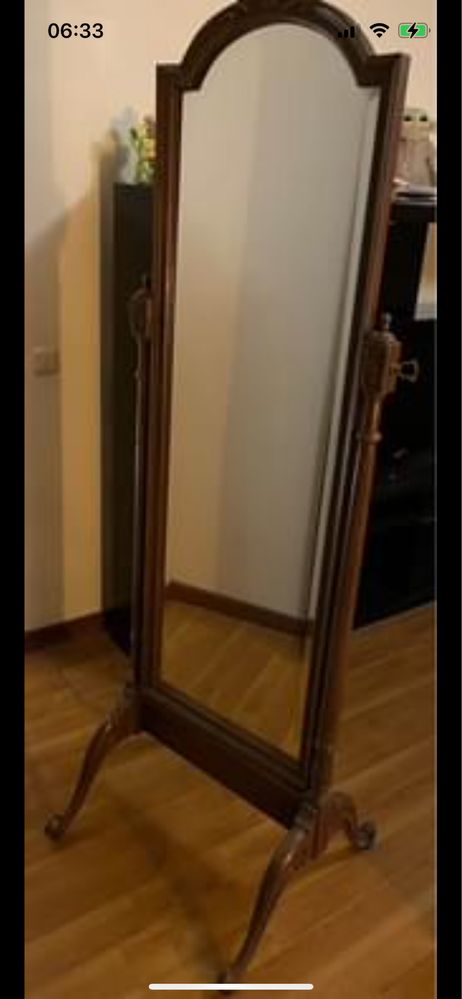 Espelho de pé madeira