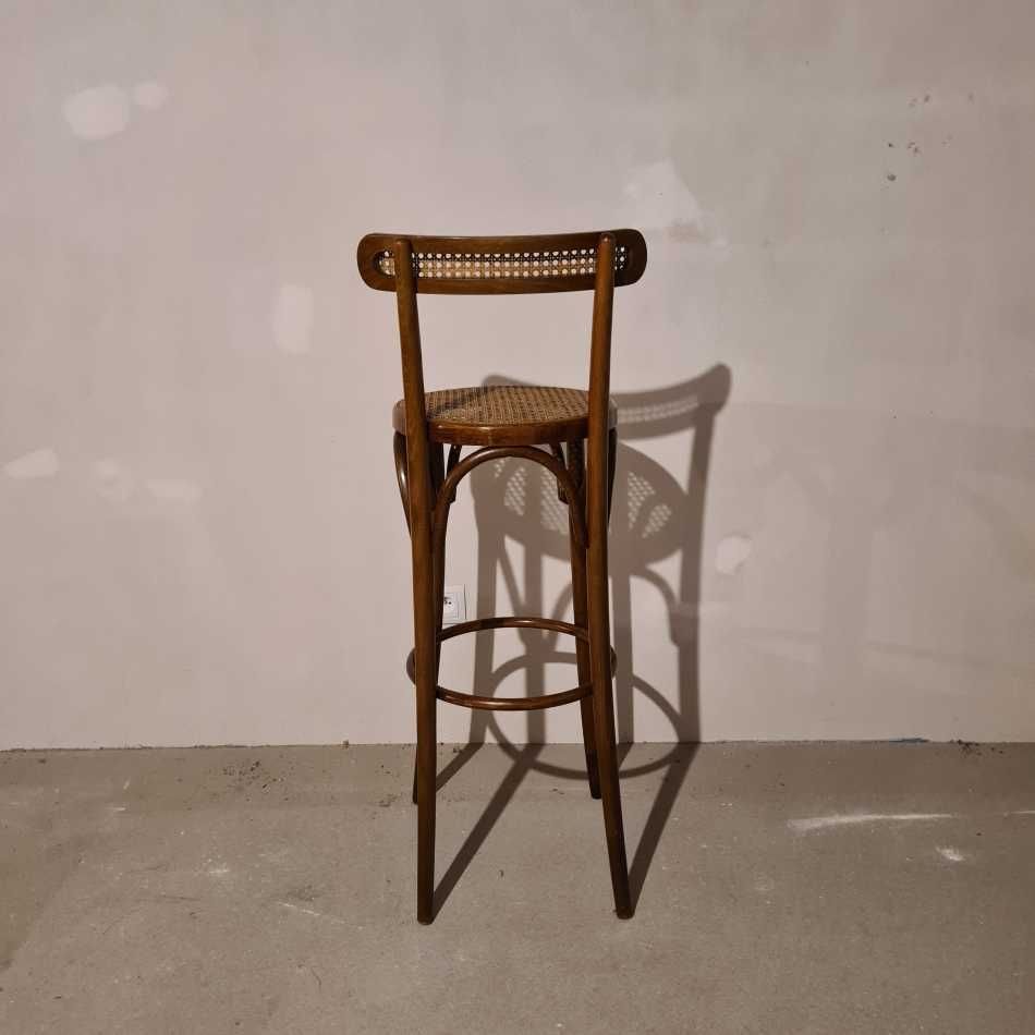 stołek barowy thonet rattan lata 60 70 Włochy PRL vintage retro