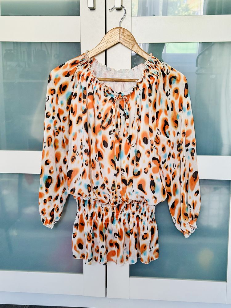 Blusa estampada senhora manga comprida