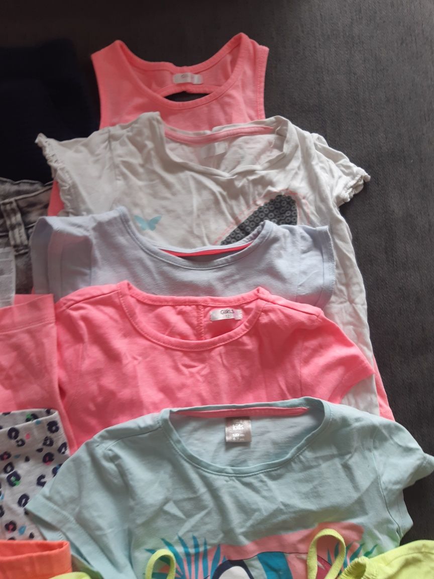 Paczka ubrań dla dziewczynki 122 buty sukienka bluza spodnie strój