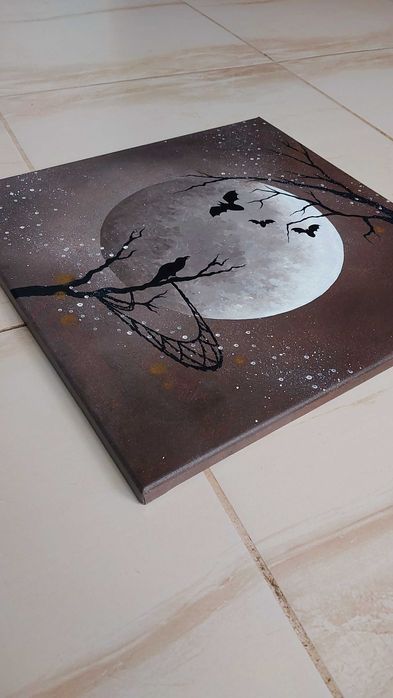 Halloween obraz ręcznie malowany