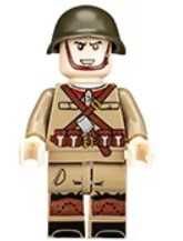 Figurka żołnierza rosyjskiego z bronią WW2 komp. z Cobi i Lego