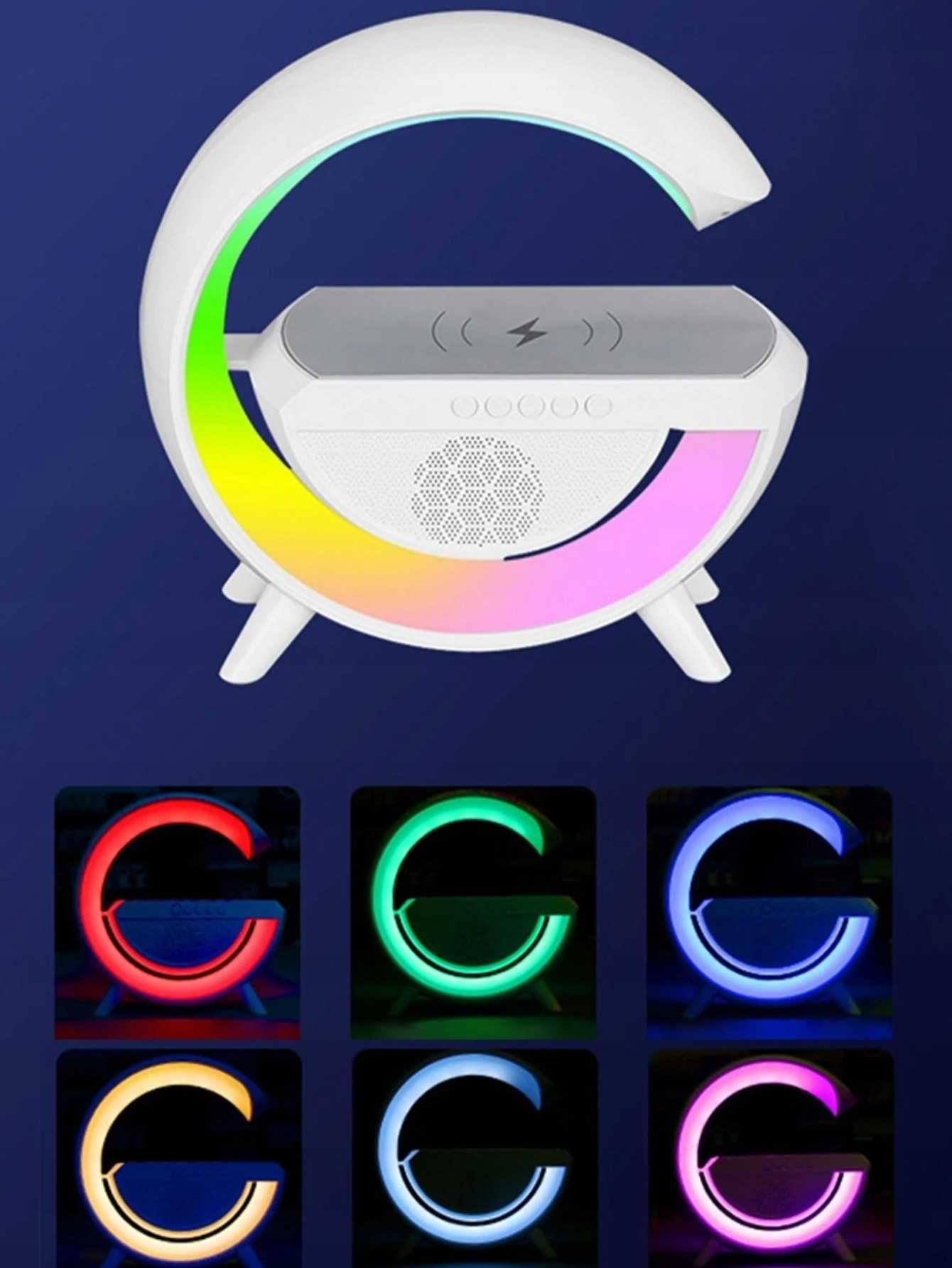 Lampka nocna LED ładowarka indukcyjna głośnik bluetooth bezprzewodowy