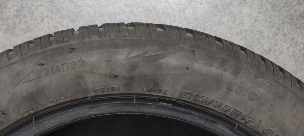 215/55 R17 Bridgestone blizzak lm 005 зима 6.5мм