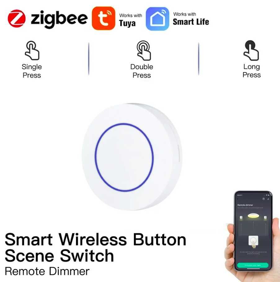 Розумна кнопка сценарна вимикач Tuya Smart Life - ZigBee бездротовий