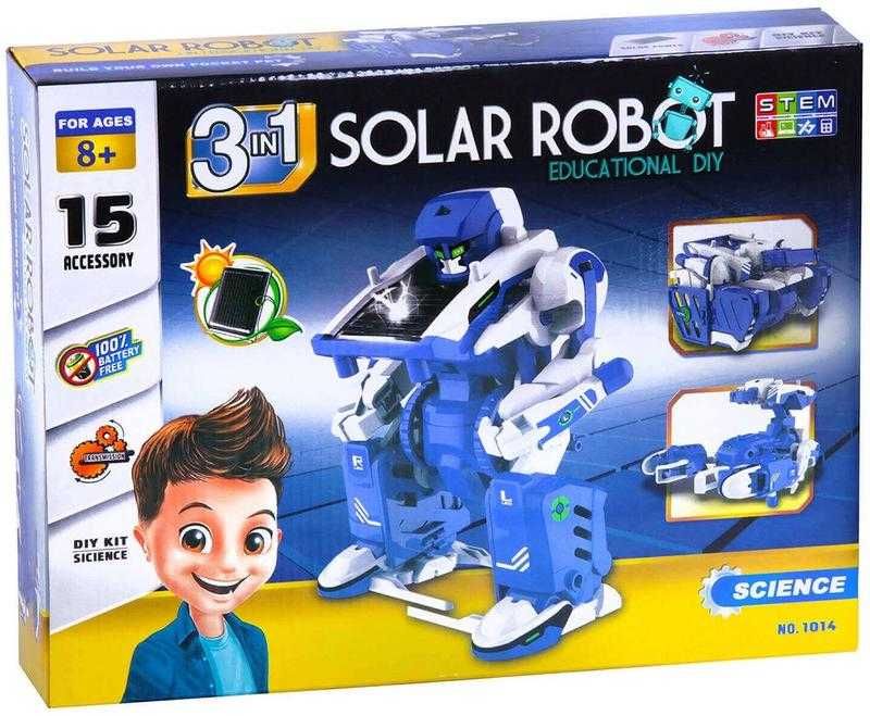 Конструктор робот на солнечных батареях Solar Robot 3 В 1