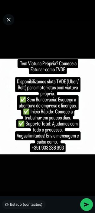 Tvde slot disponível