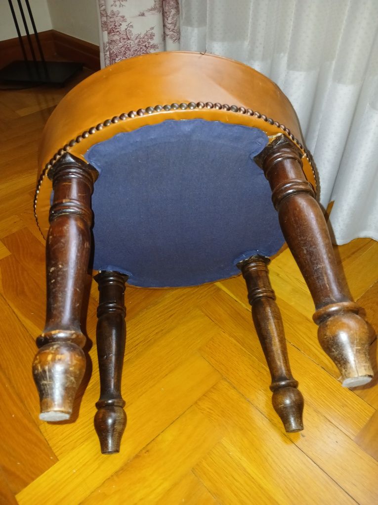 Banqueta vintage pele