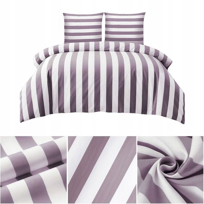 Pościel 220x200 Mikrofibra poszewki 70x80 Komplet Eusebia Home W Pasy