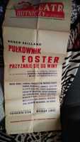 Plakat Afisz teatralny Pułkownik Foster Teatr Hutniczy Zabrze PRL