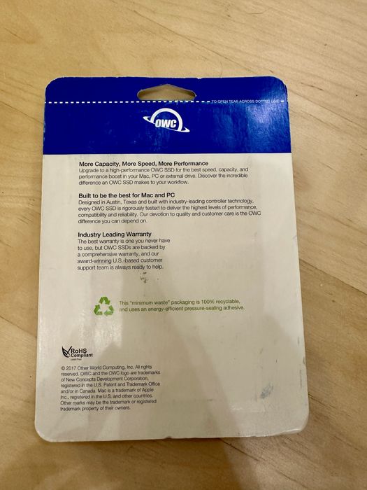 SSD 1TB для Mac (OWC Aura Pro X - OWCS3DAPB4MB10). Новий, запечатаний