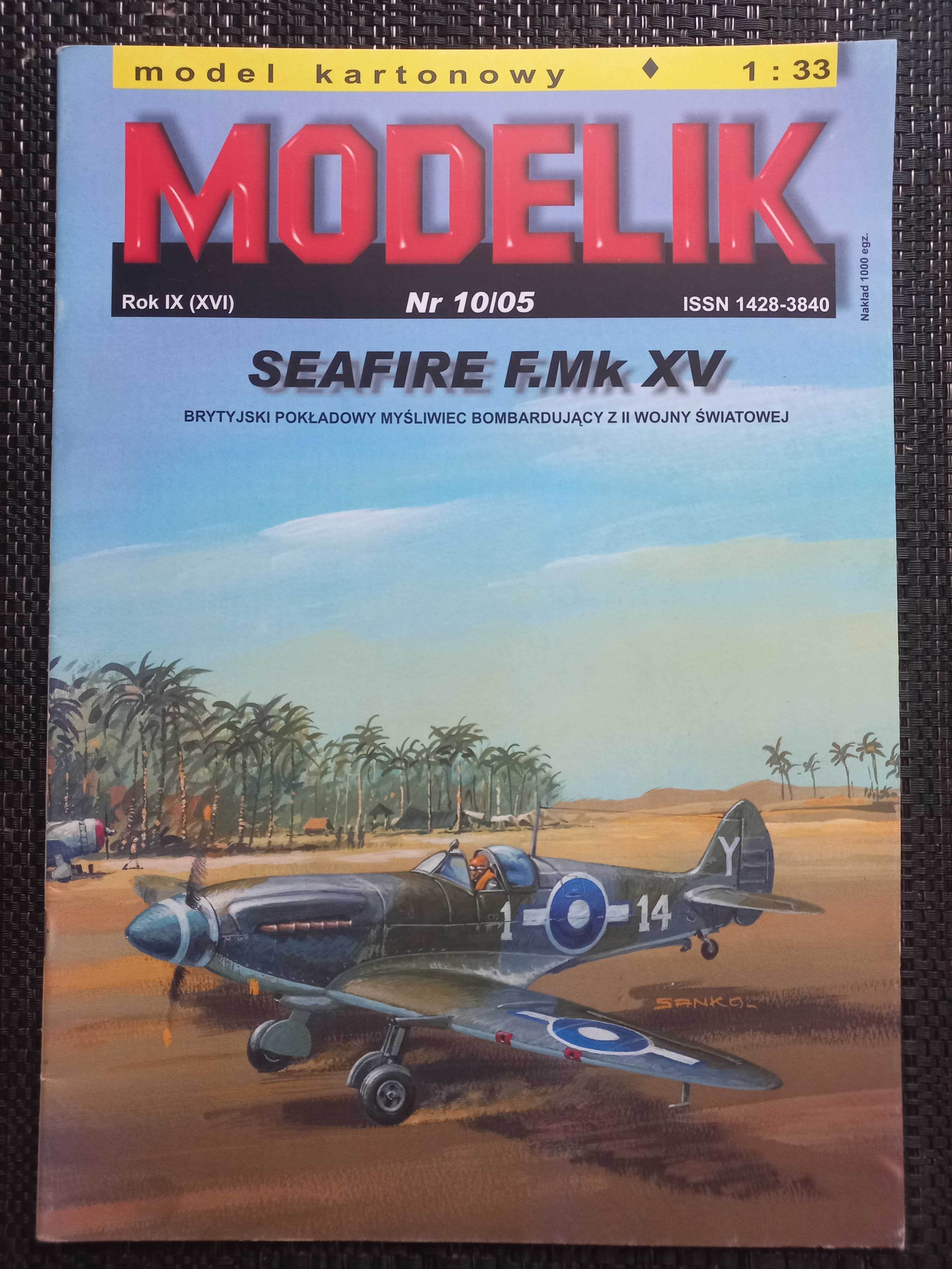 Model Kartonowy Modelik 10/2005 Seafire F.Mk XV