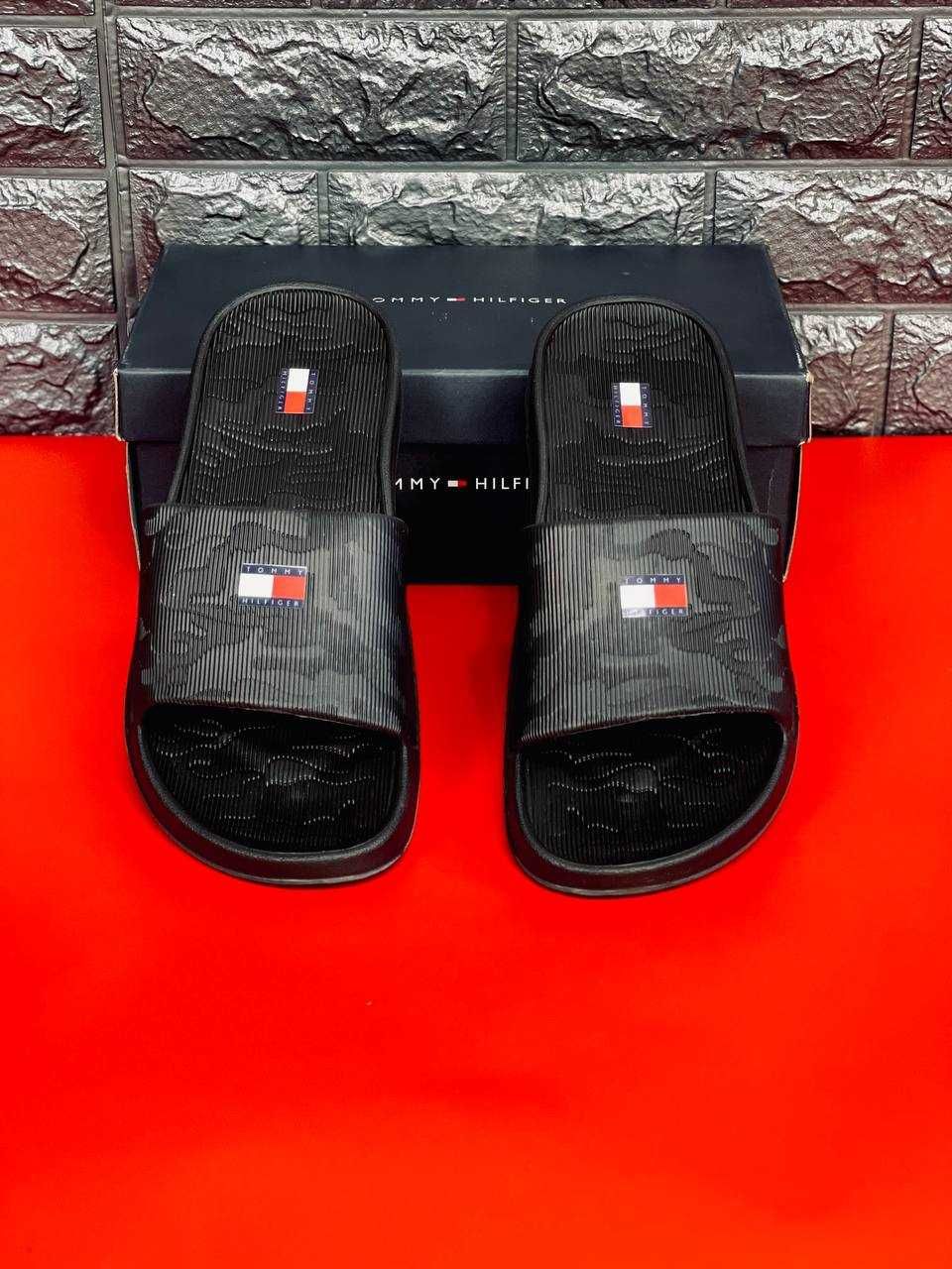Мужские тапочки Tommy Hilfiger Летний must-have! Black шльопанці New!