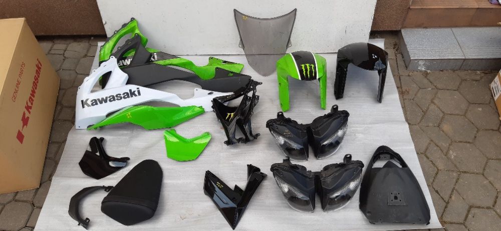 Kawasaki zx10 zx10r 08- lampa owiewka 21+ 11-15 błotnik szyba plastik